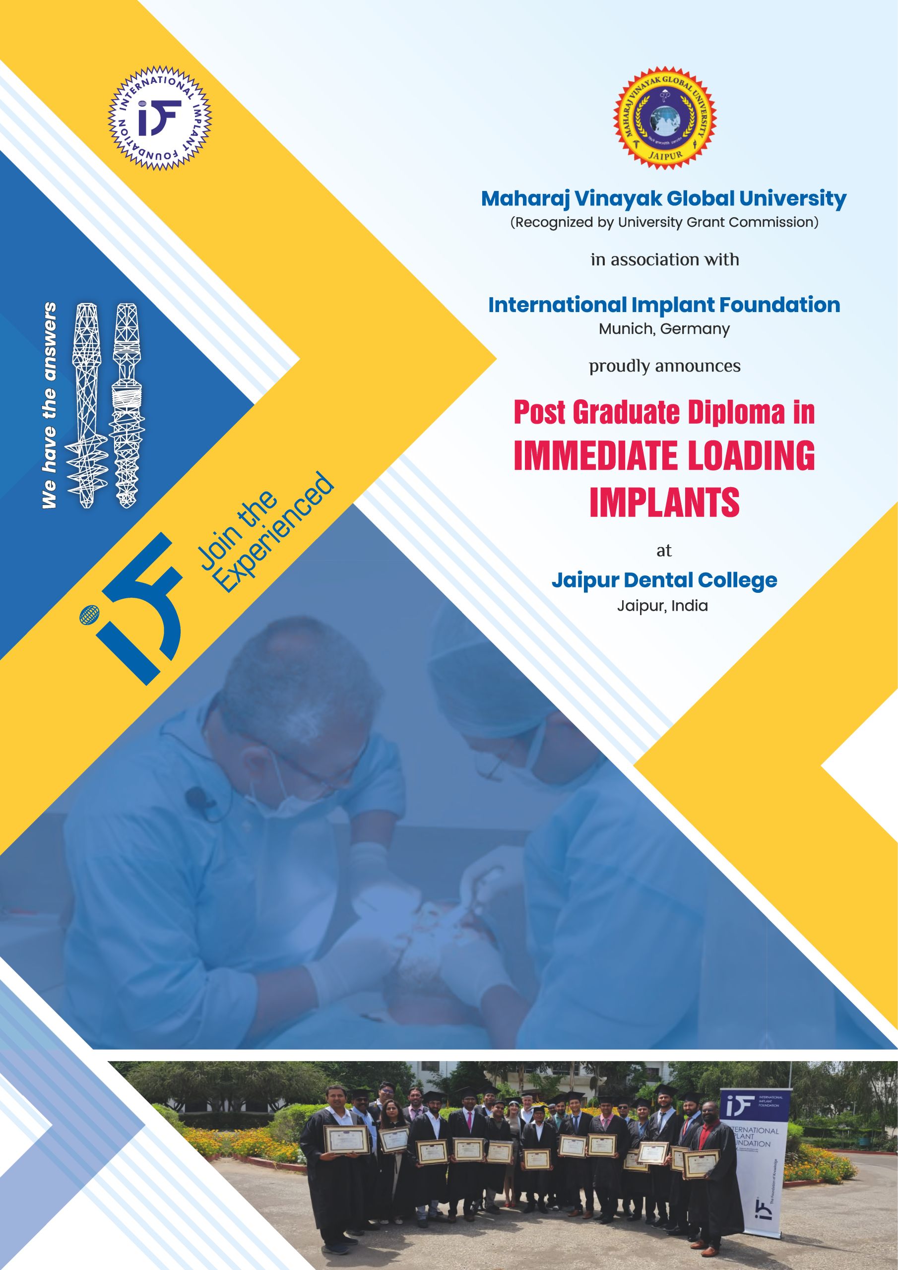 PG Diploma Programme in Immediate Loading Implants - 2023 - 2024 Brochure
